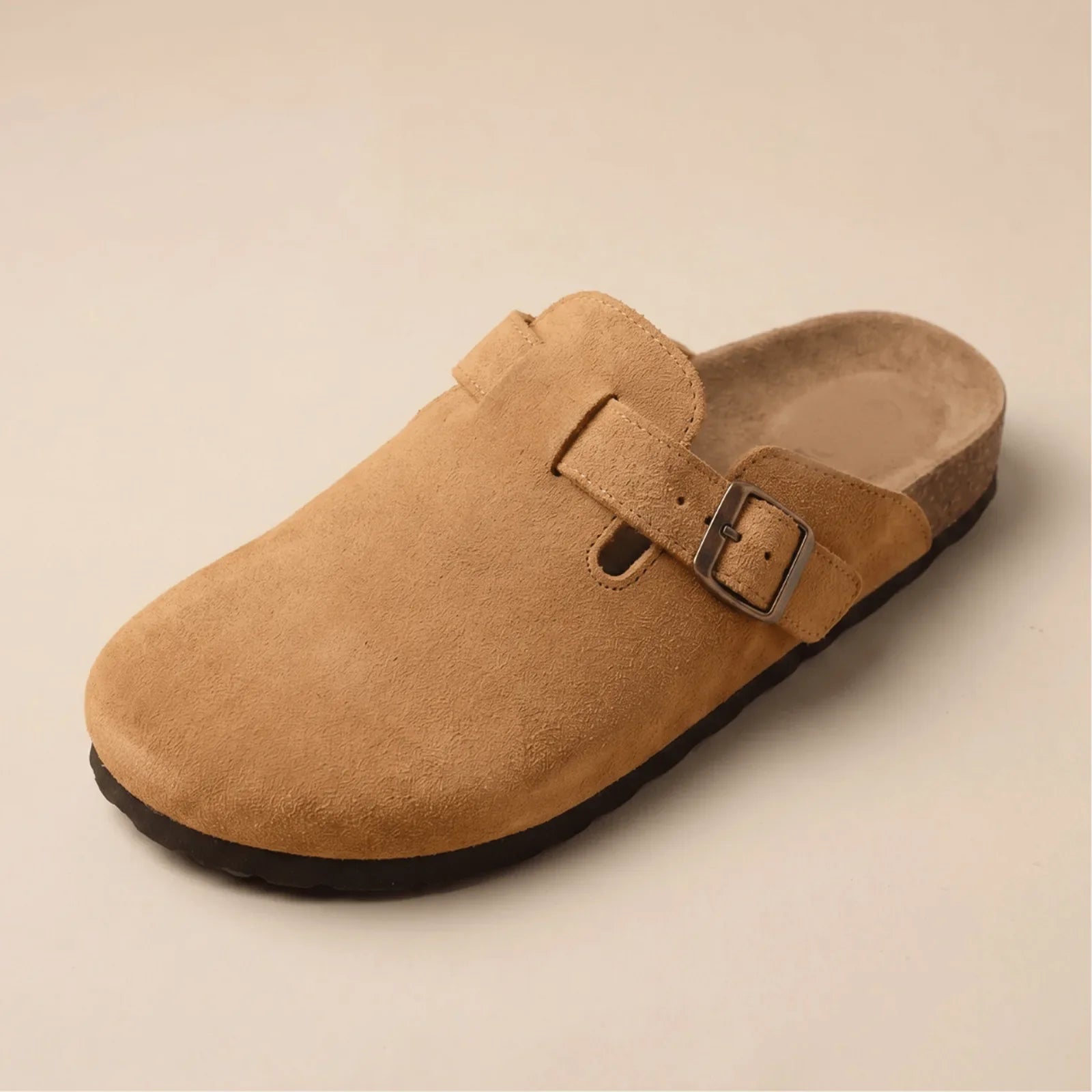 Qorvira suede clog in Brown