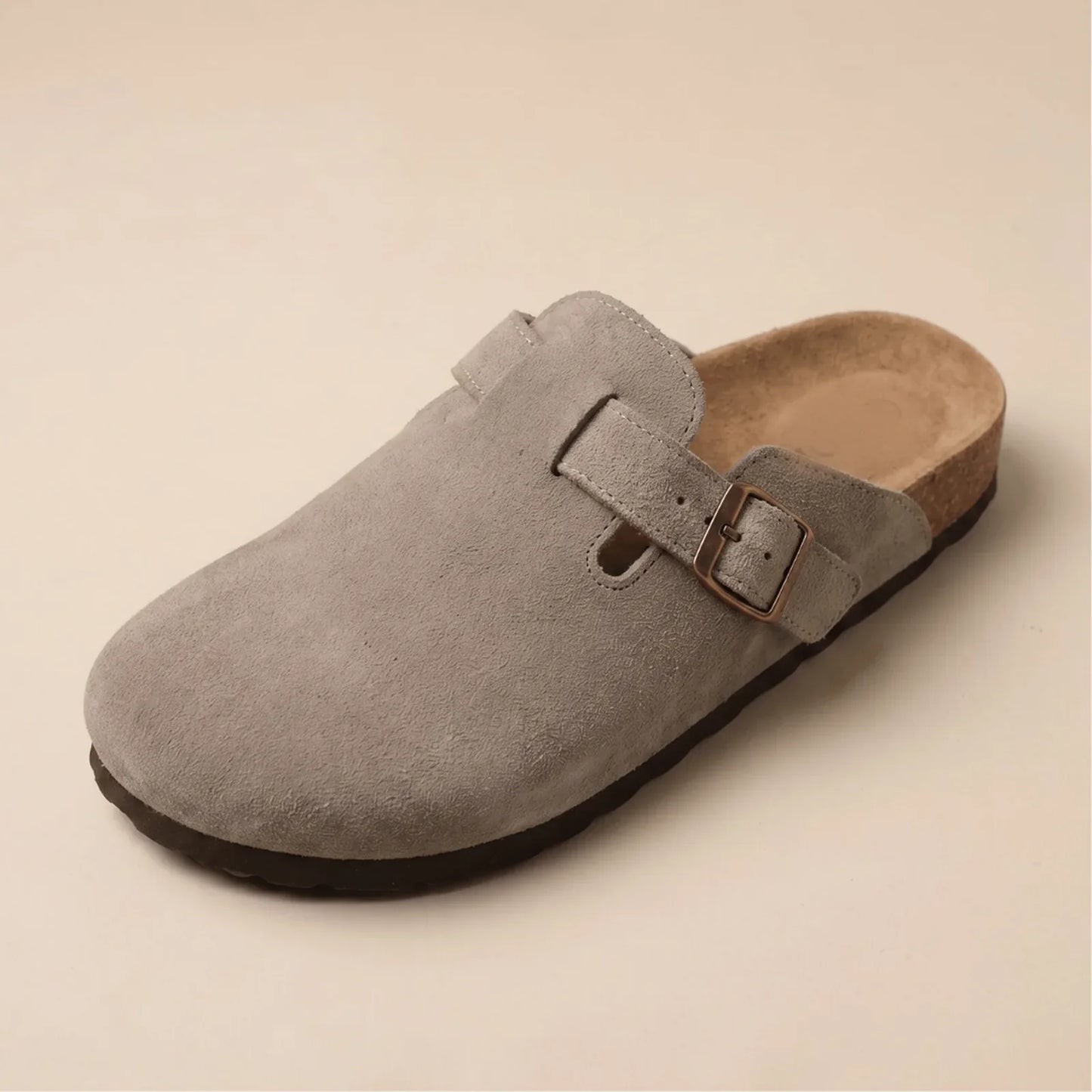 Qorvira suede clog in Coffee
