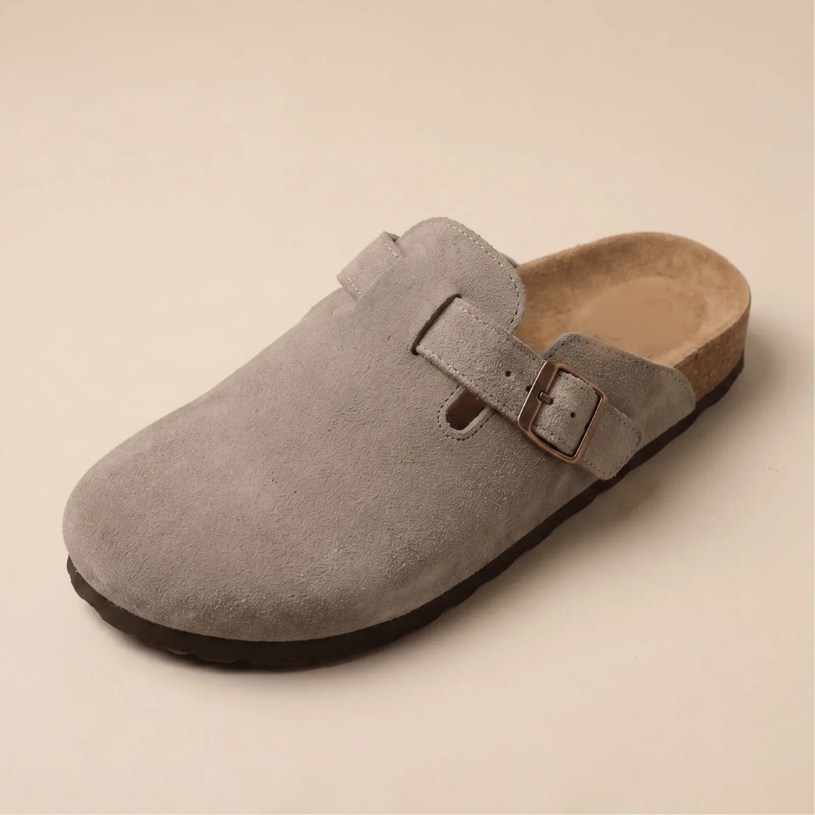 Qorvira suede clog in Coffee