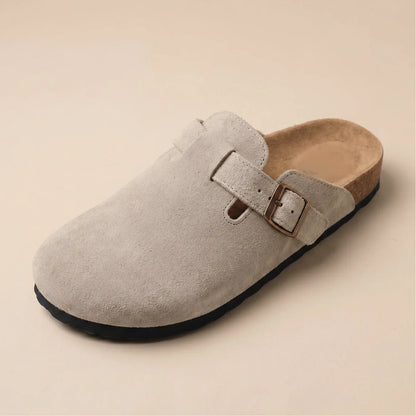 Qorvira suede clog in Grey