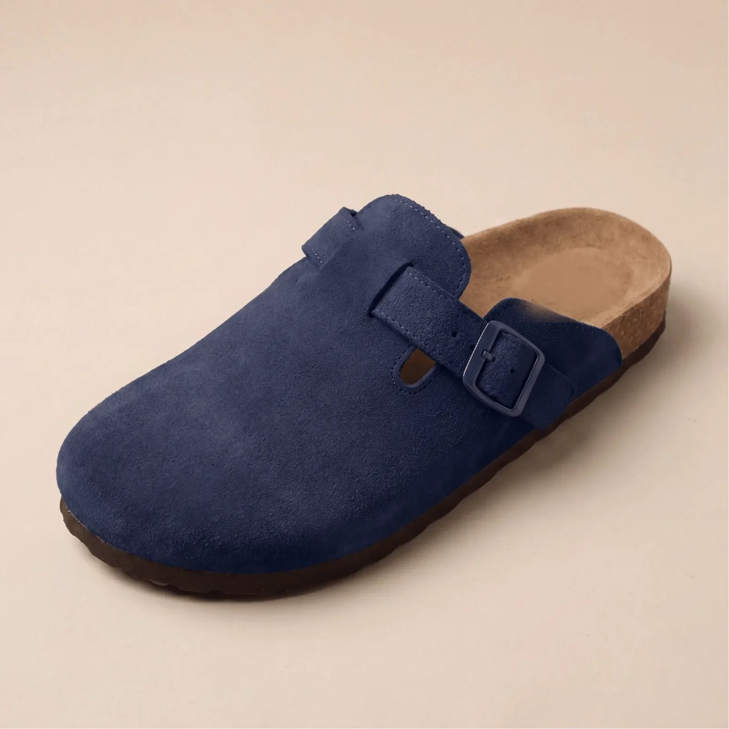 Qorvira suede clog in Navy
