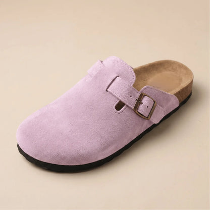 Qorvira suede clog in Pink